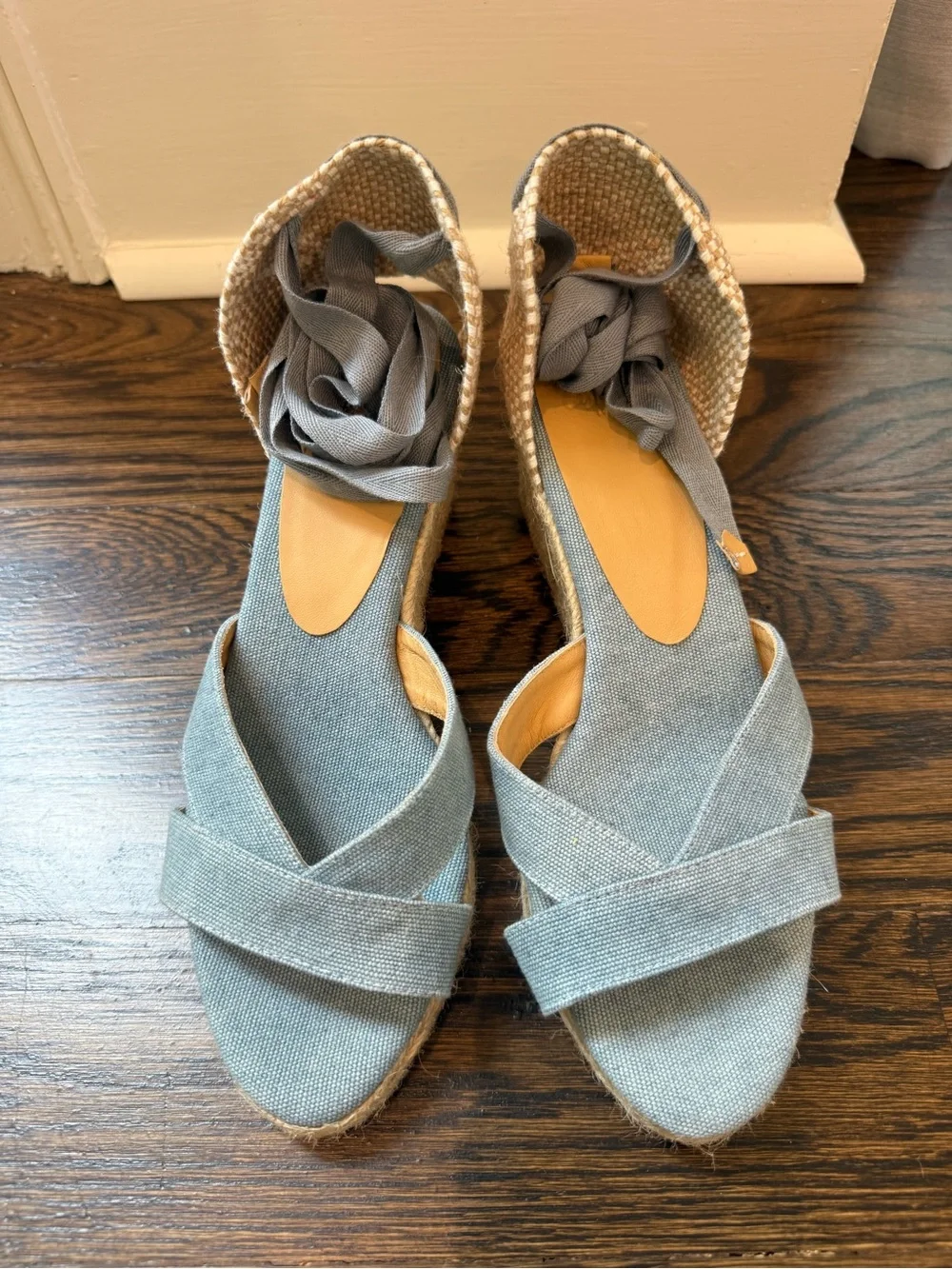 NWOT Castaner Espadrille Denim Wedge Sandal - size 8 - Picture 7 of 12
